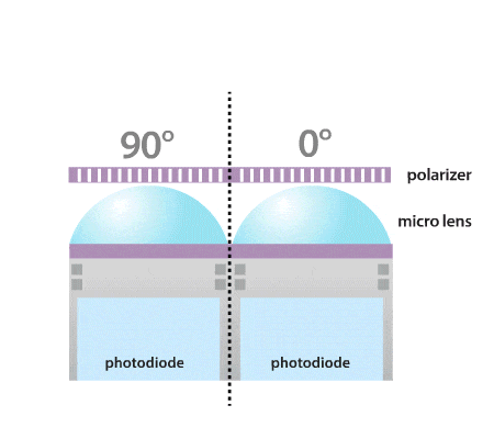 polarization sensor with crosstalk