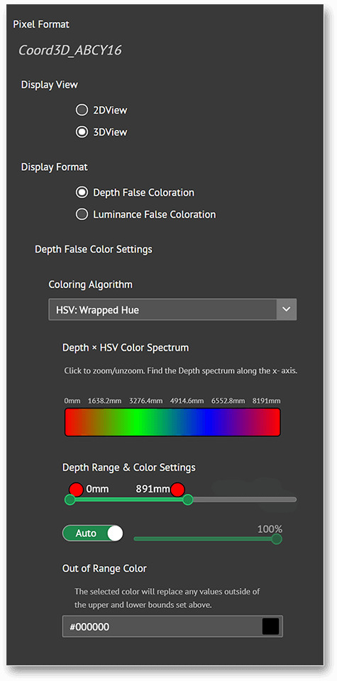 ArenaSDK 3D controls for Helios ToF Camera